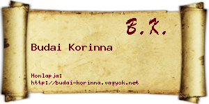 Budai Korinna névjegykártya